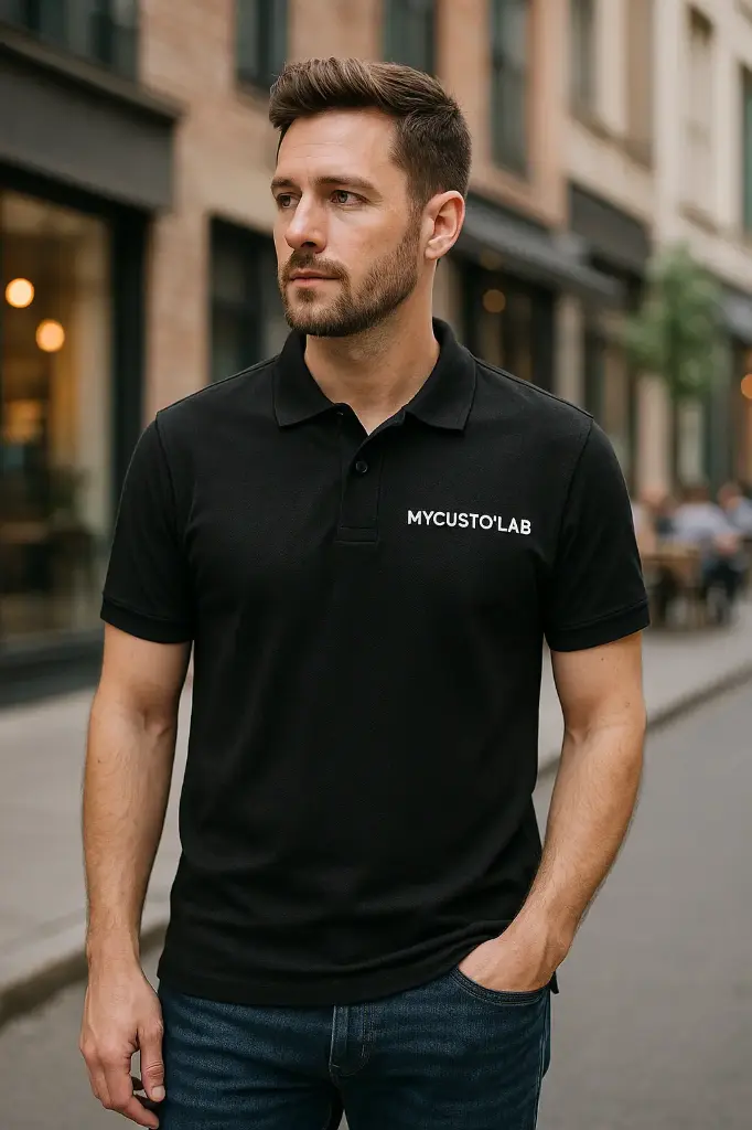 Polos homme personnalisable (S, Jaune)