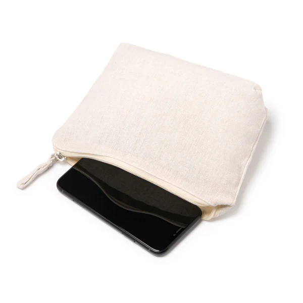 Trousse de toilette aspect coton – Personnalisable (Recto)